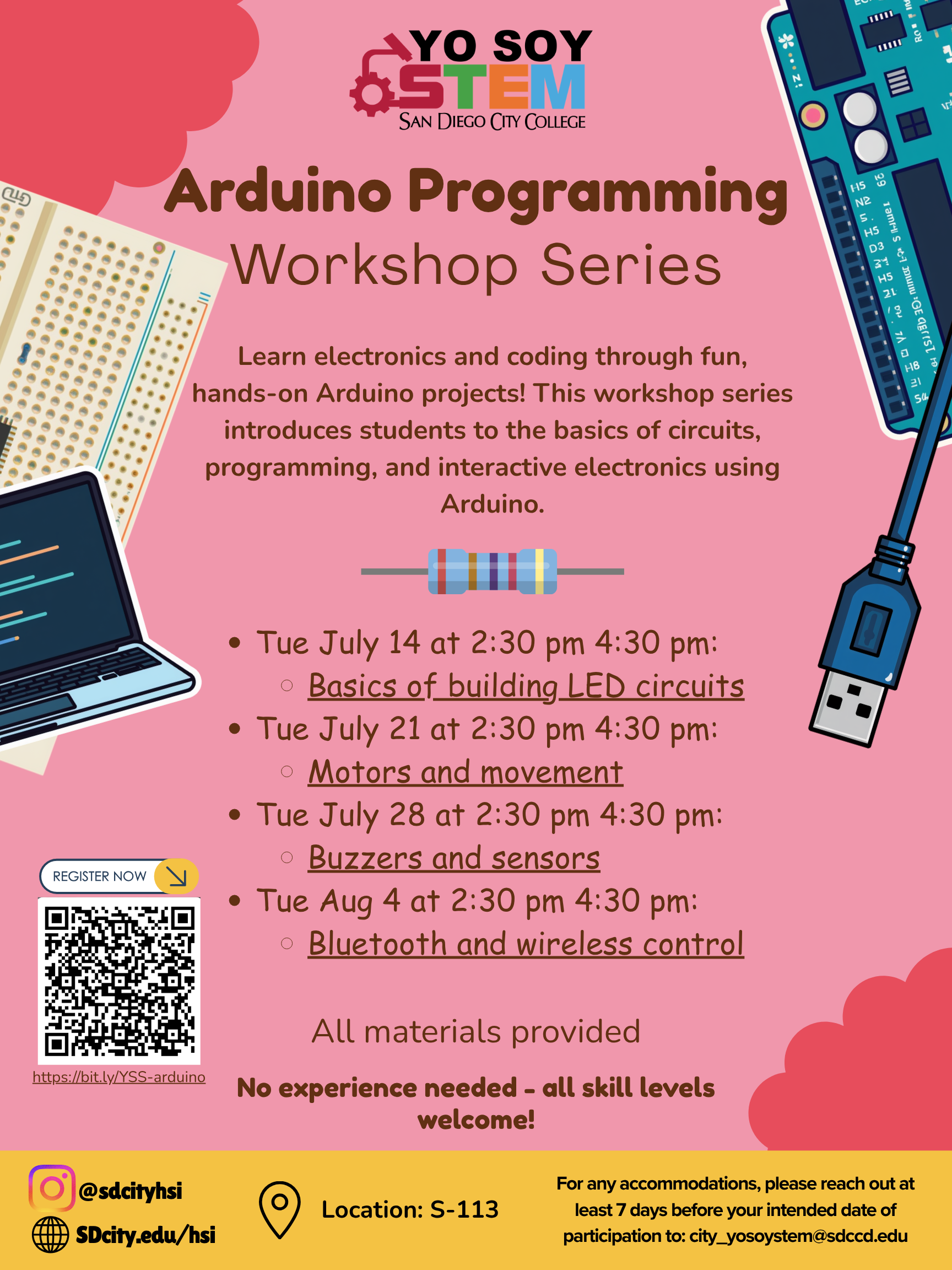 Arduino Programming Workshop Series flyer